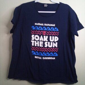 Nassau Bahamas Royal Caribbean Shirt Women 2XL Short Sleeve Blue